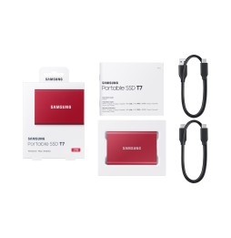 SSD EXT SAMSUNG T7 2TO rouge métallique USB 3.2 Gen 2 MU-PC2T0R/WW