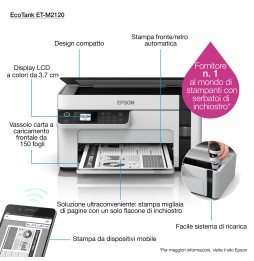 EPSON EcoTank ET-M2120 MFP Jet d'encre Mono A4