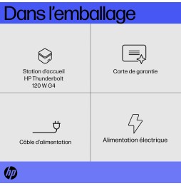 Station d'Accueil HP Thunderbolt 120W G4 Dock 2 USB 3.2 1 HDMI 4J0A2AA