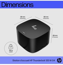 Station d'Accueil HP Thunderbolt 120W G4 Dock 2 USB 3.2 1 HDMI 4J0A2AA