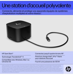 Station d'Accueil HP Thunderbolt 120W G4 Dock 2 USB 3.2 1 HDMI 4J0A2AA