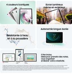 SAMSUNG Galaxy Tab S9FE 10.9'' WIFI 256Go Vert d'eau RAM 8Go SM-X510NLGEEUB
