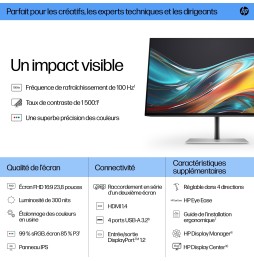 Moniteur HP 724pf 23.8'' FHD